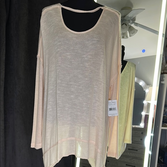 Chic Sheer Beige Long Sleeve Top - Picture 1 of 10